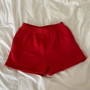 Princess Polly red track shorts